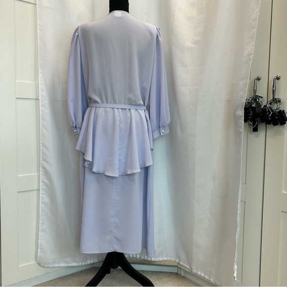 FORGOTTEN Women vintage light pastel lilac purple ruffle peplum dress sz 16.5 - Picture 5 of 11